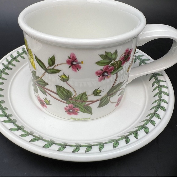 Portmeirion Botanic Garden 4 Floral Mug and Saucer Set Vintage Made in Britain - Picture 5 of 8